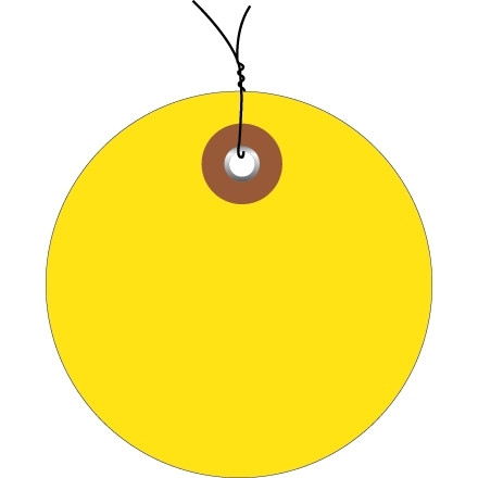 Pre-Wired Yellow Plastic Circle Tags - 3