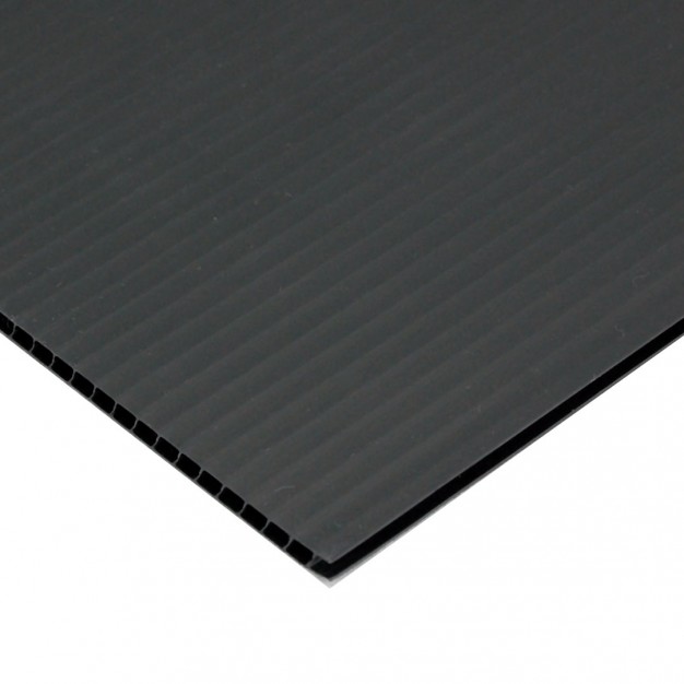 Corrugated Plastic Sheets, 8 x 48", Black