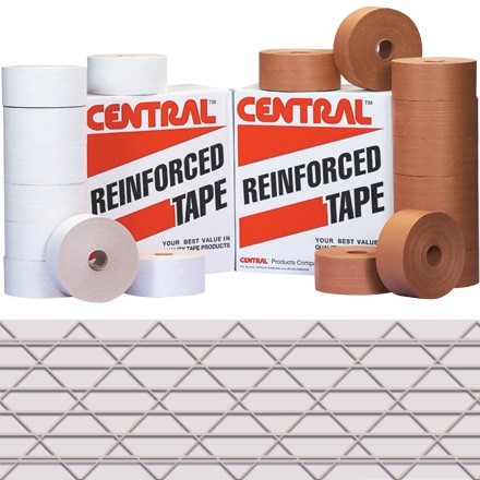 Central 240 Reinforced Kraft Paper Tape - 3 x 450 ft., White, 10