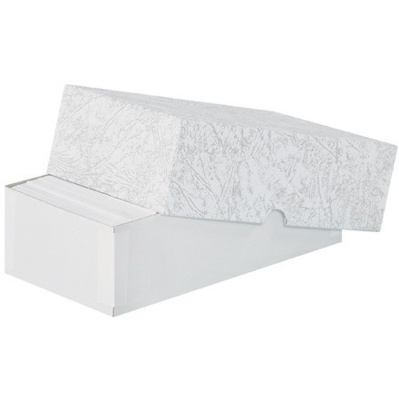 Rigid Set-Up Boxes - 9-3/4 x 3-5/8 x 2-1/2 White Kraft Boxes with  Dividers 54/Pack