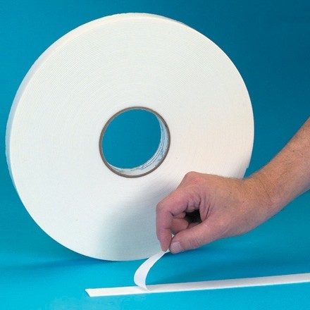 White Industrial Double Sided Foam Tape, 1/16 Thick - 1/2 x 36