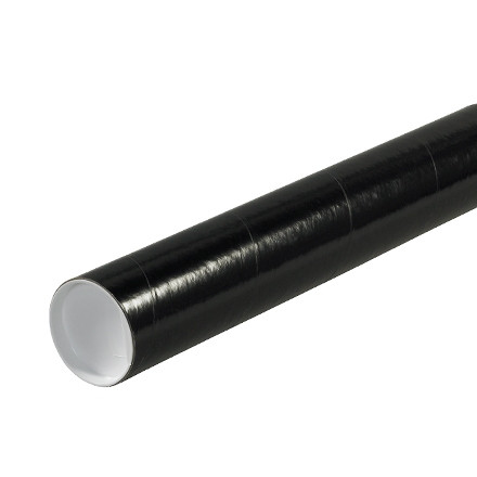 2 x 6 Black Mailing Tubes With End Caps .060 Gauge