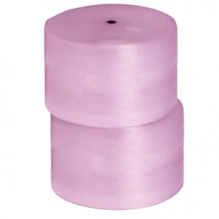 Anti-Static Large Bubble Wrap - 1/2, Pink, Perforated (DBLAS), Anti-Static Bubble Rolls