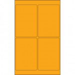 Etiquetas láser naranja fluorescente, 4 x 6 