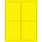 Etiquetas láser fluorescentes amarillas, 4 x 5 