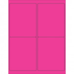 Etiquetas láser rosa fluorescente, 4 x 5 