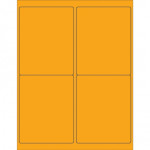 Etiquetas láser naranja fluorescente, 4 x 5 