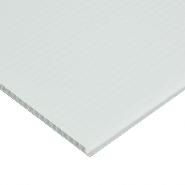 Láminas de plástico corrugado, 11 x 103 ", blancas