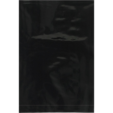 Bolsas de polietileno, 4 x 6 ", 2 mil, negras planas