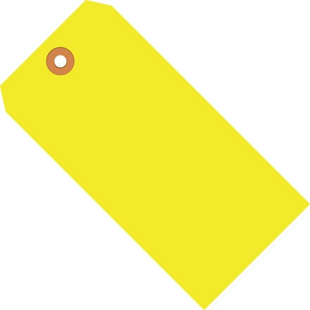 Etiquetas de envío amarillas fluorescentes # 5 - 4 3/4 x 2 3/8 "