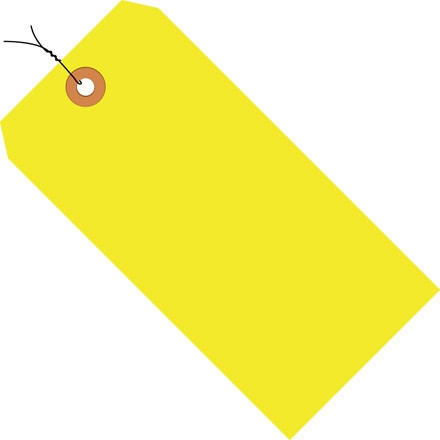 Etiquetas de envío precableadas amarillas fluorescentes # 5-4 3/4 x 2 3/8 "
