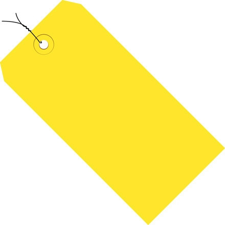 Etiquetas de envío amarillas precableadas # 5 - 4 3/4 x 2 3/8 "