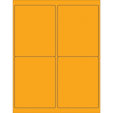 Etiquetas láser naranja fluorescente, 4 x 5 "