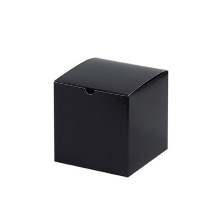 Cajas de aglomerado, regalo, negro brillante, 6 x 6 x 6 "