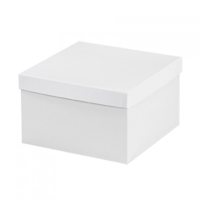 Cajas de regalo de aglomerado, parte inferior, Deluxe, blancas, 10 x 10 x 6 