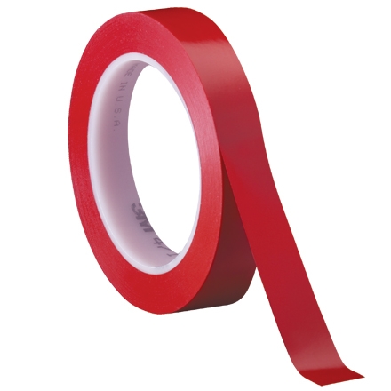 Transparent Vinyl Tape with Self-Adhesive. (2 inch x 25 ft, Red)